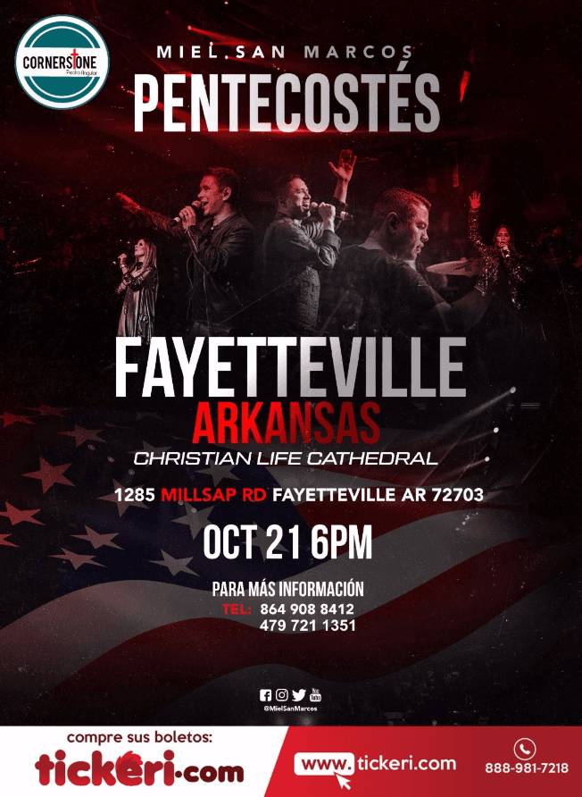 Event - Miel San Marcos Pentecostes En Fayetteville,AR - Fayetteville, Arkansas - October 21, 2018 | concert tickets