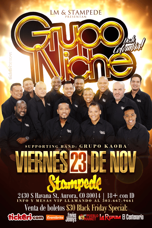 Event - Grupo Niche En Aurora,CO - Aurora, Colorado - 23 de noviembre de 2018 | concert tickets