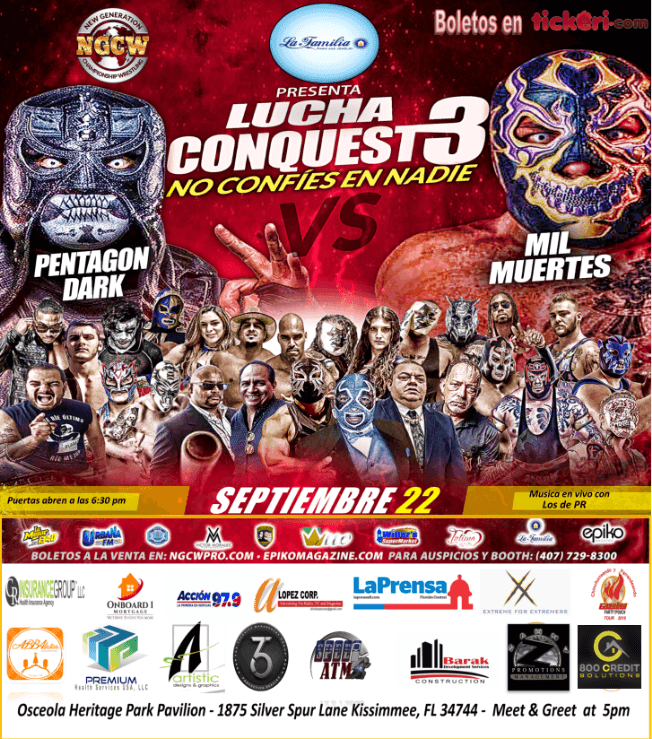 Event - LUCHA CONQUEST 3 - Kissimmee, Florida - September 22, 2018 | concert tickets