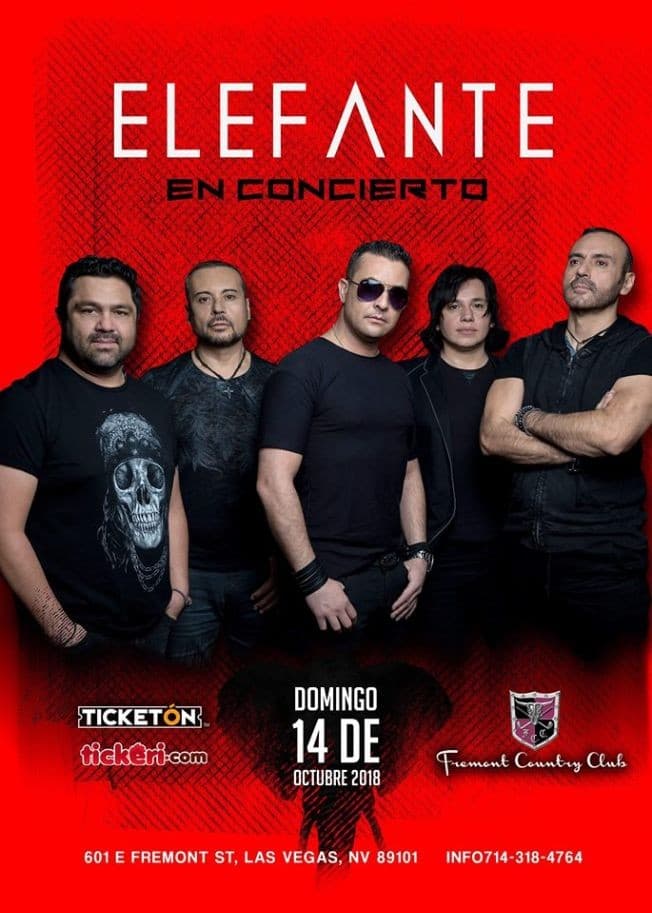 Event - Elefante en Las Vegas - LAS VEGAS, Nevada - October 14, 2018 | concert tickets