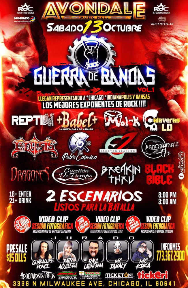 Event - Guerra De Bandas En Chicago,IL - Chicago, Illinois - 13 de octubre de 2018 | concert tickets