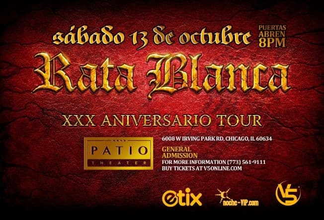Event - Rata Blanca en Chicago - Chicago, Illinois - October 13, 2018 | concert tickets