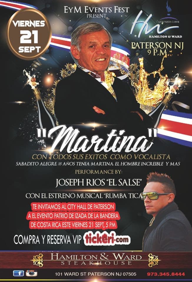 Event - "Martina" Roberto Quesada en Paterson Nj - Paterson, New Jersey - September 21, 2018 | concert tickets