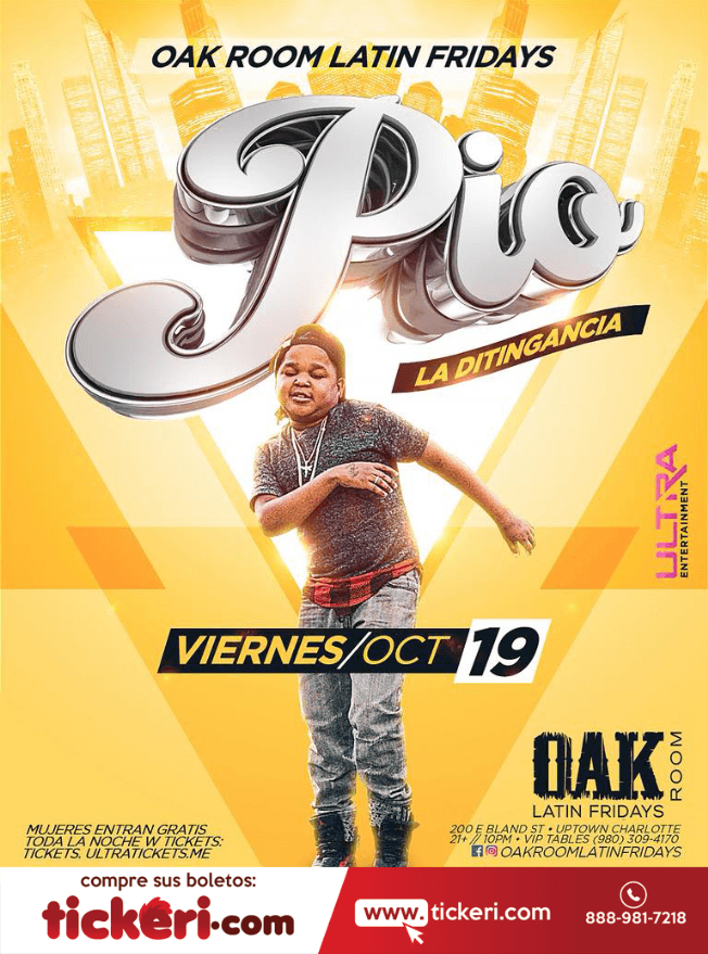 Event - Pio La Ditingancia En Charlotte - Charlotte, North Carolina - October 19, 2018 | concert tickets