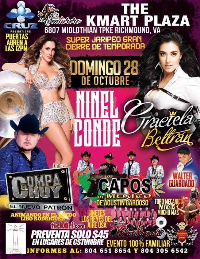 Event - Ninel Conde, El Compa Chuy, Graciela Beltran & Mas en Richmond,VA - Richmond, Virginia - October 28, 2018 | concert tickets