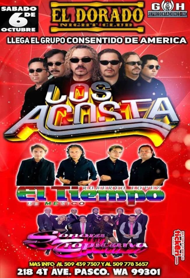 Event - Los Acosta, El Tiempo de Mexico & Sonora Tropicana en Pasco,WA - Pasco, Washington - 6 de octubre de 2018 | concert tickets