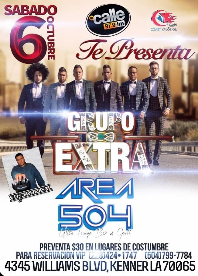 Event - Grupo Xtra  Bachata En Vivo - Kenner, Louisiana - October 6, 2018 | concert tickets