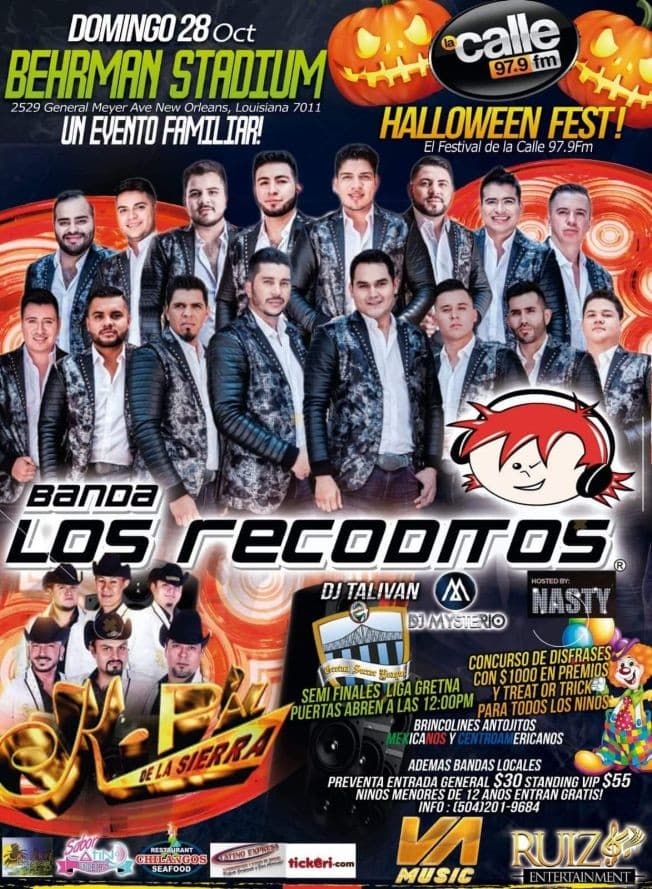 Event - Banda Los Recoditos & K-Paz de La Sierra  en New Orleans,LA - New Orleans, Louisiana - October 28, 2018 | concert tickets