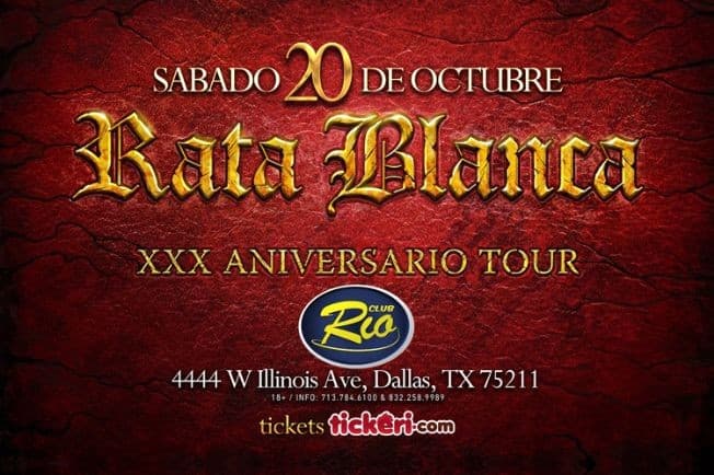 Event - Rata Blanca en Dallas,TX - Dallas, Texas - October 20, 2018 | concert tickets