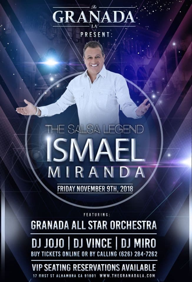 Event - Ismael Miranda Salsa Concert - Alhambra, California - 9 de noviembre de 2018 | concert tickets