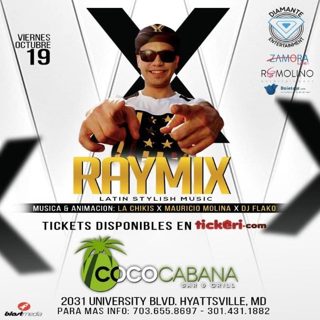 Event - RAYMIX @COCOCABANA - Adelphi, Maryland - October 19, 2018 | concert tickets
