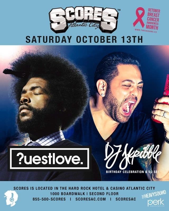 Event - ?uestlove Live At Scores Atlantic City - Atlantic City, New Jersey - October 13, 2018 | concert tickets