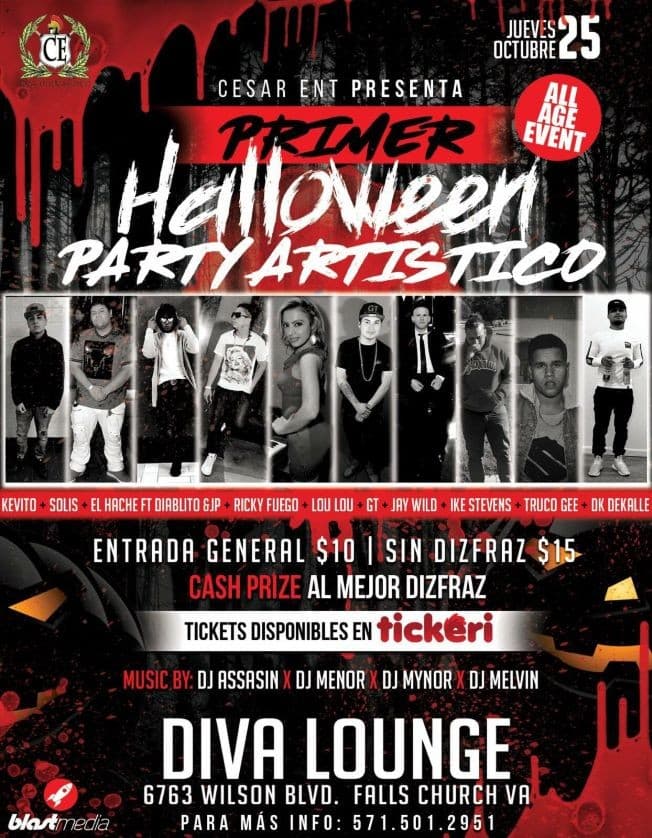 Event - Halloween Party Artistico en Falls Church,VA - Falls Church, Virginia - October 25, 2018 | concert tickets