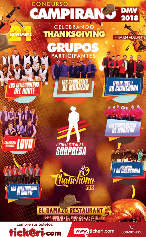 Event - CONCURSO CAMPIRANO EN EL DMV Manassas,VA - Manassas, Virginia - November 21, 2018 | concert tickets