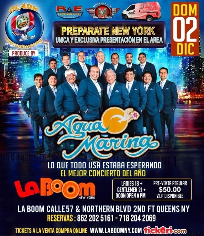 Event - Agua Marina En Woodside,NY - Woodside, New York - December 2, 2018 | concert tickets