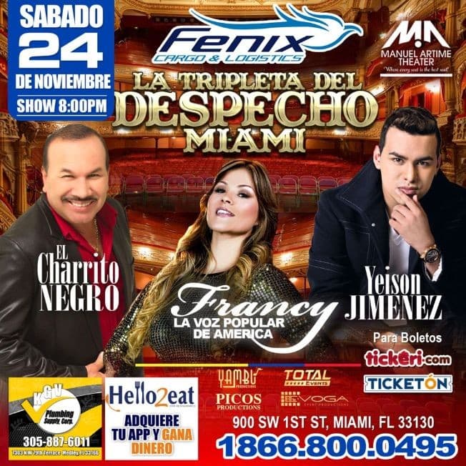 Event - LA TRIPLETA DEL DESPECHO EN MIAMI - Miami, Florida - November 24, 2018 | concert tickets