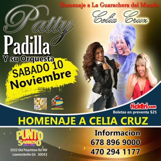 Event - Patty Padilla & Su Orquesta Homenaje a Celia Cruz en Atlanta - Hoschton, Georgia - November 10, 2018 | concert tickets
