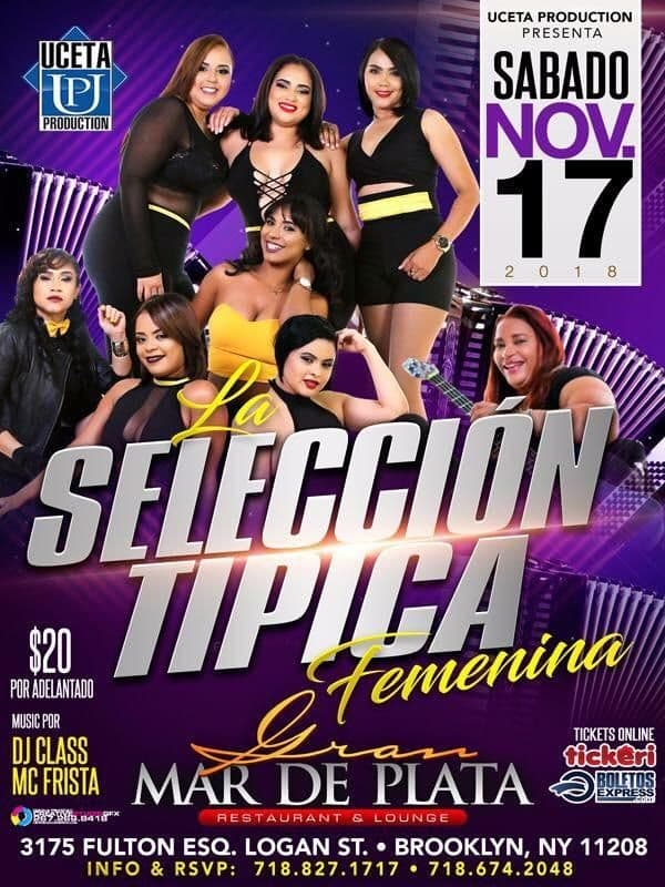 Event - LA SELECCION TIPICA FEMENINA EN BROOKLYN, NY - Brooklyn, New York - November 17, 2018 | concert tickets
