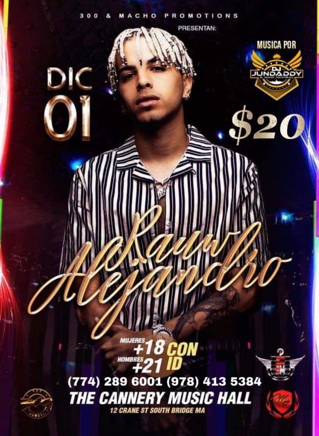 Event - Rauw Alejandro - Southbridge, Massachusetts - December 1, 2018 | concert tickets