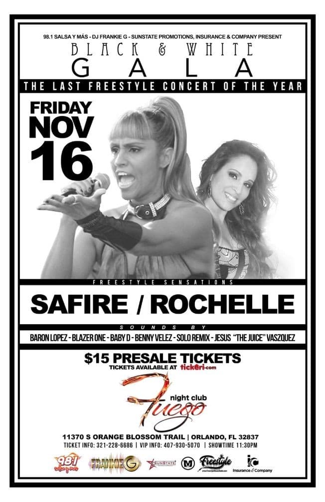 Event - Freestyle Concert Series Featuring Safire - Orlando, Florida - November 16, 2018 | concert tickets