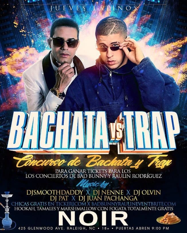 Event - bachata vs trap - Raleigh, North Carolina - November 15, 2018 | concert tickets