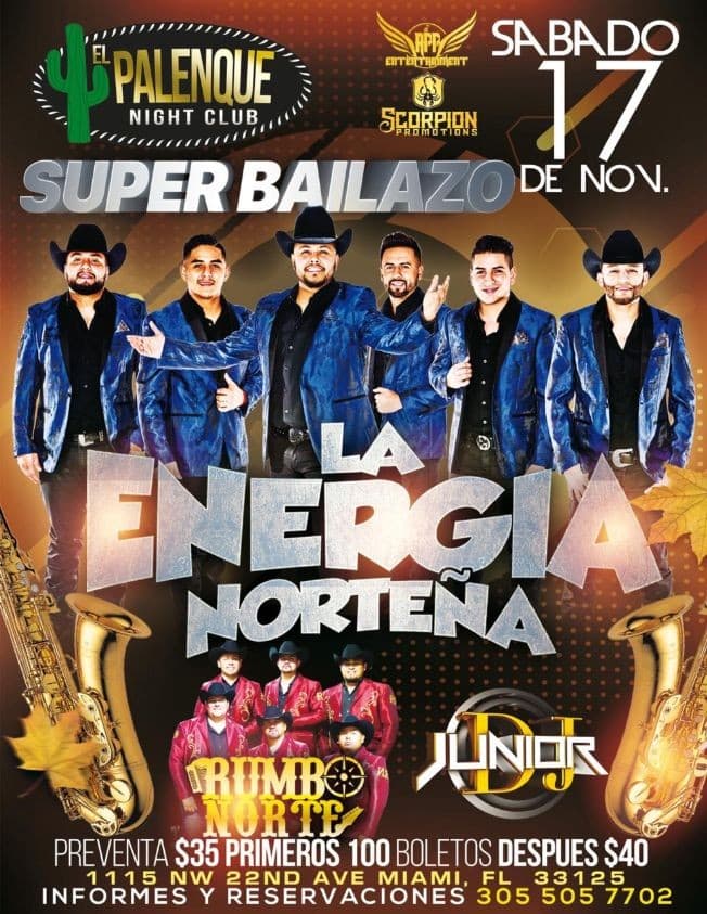Event - La Energia Norteña & Rumbo Norte en Miami,FL - Miami, Florida - November 17, 2018 | concert tickets