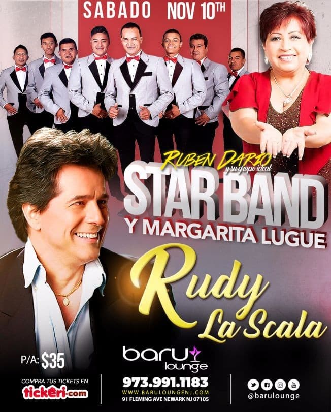 Event - Rudy La Scala -Star Band de Ruben Dario-Margarita Lugue - Newark, New Jersey - November 10, 2018 | concert tickets