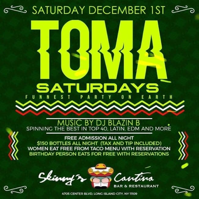 Event - Eat Drink Dance Saturday Nights - Long Island City, New York - December 1, 2018 | concert tickets