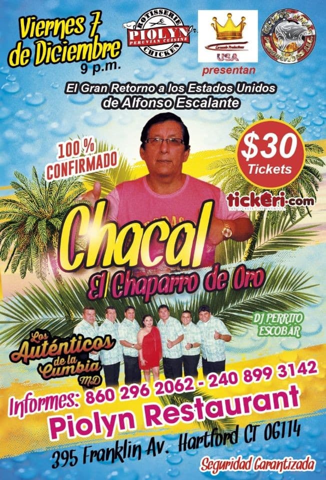 Event - Chacal el Chaparro de Oro en Hartford,CT - Hartford, Connecticut - December 7, 2018 | concert tickets