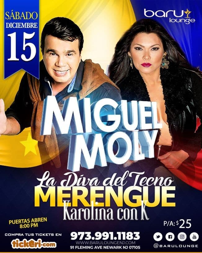 Event - Miguel Moly y La Diva del Tecno Merengue Karolina con K - Newark, New Jersey - 15 de diciembre de 2018 | concert tickets