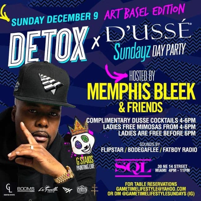 Event - Art Basel Edition Detox D'usse Memphis Bleek Live At SQL - Miami, Florida - 9 de diciembre de 2018 | concert tickets
