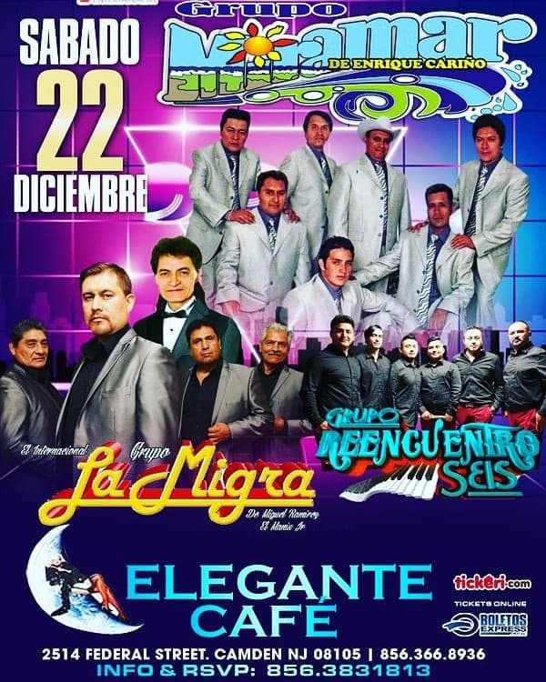 Event - Grupo Miramar, Grupo La Migra & Grupo Reencuentro Seis en Camden,NJ - Camden, New Jersey - December 22, 2018 | concert tickets