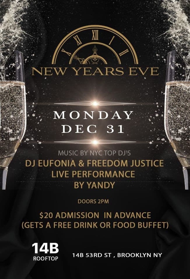 Event - NYE Rooftop Party At 14B Rooftop - Brooklyn, New York - 31 de diciembre de 2018 | concert tickets