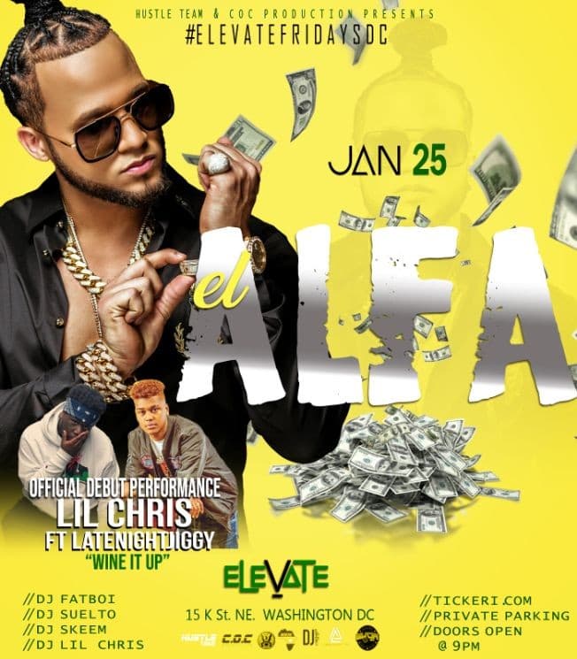 Event - EL ALFA LIVE AT ELEVATE DC CLUB JAN 25TH - Washington, District Of Columbia - 25 de enero de 2019 | concert tickets