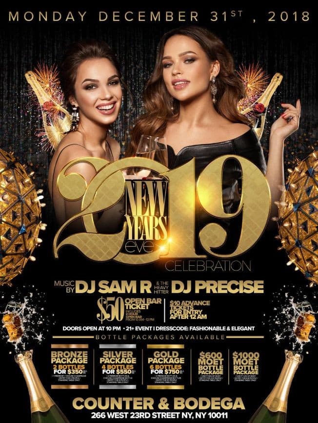 Event - Counter & Bodega's New Years Eve Celebration in Chelsea - New York, New York - December 31, 2018 | concert tickets