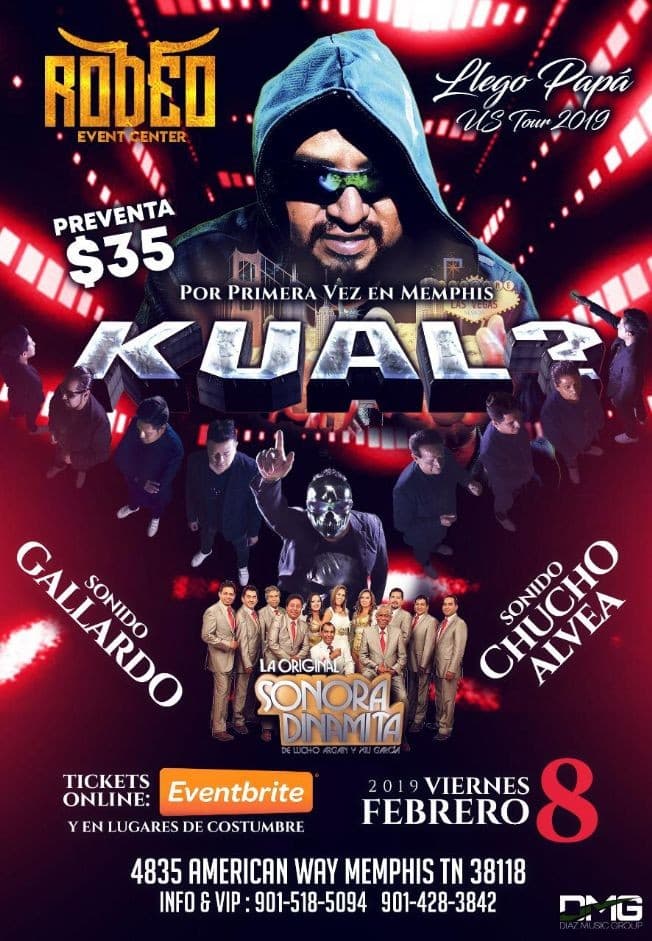 Event - Grupo Kual? en Memphis,TN - Memphis, Tennessee - February 8, 2019 | concert tickets