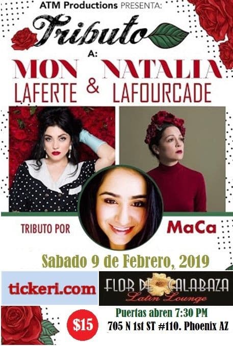 Event - Tributo a Natalia Lafourcade y Mon Laferte - Phoenix, Arizona - 9 de febrero de 2019 | concert tickets