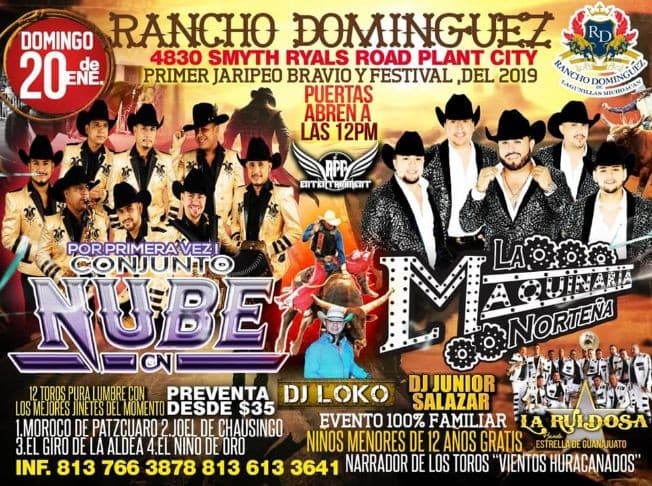Event - GRAN JARIPEO Y FESTIVAL RANCHO DOMINGUEZ - Plant City, Florida - 20 de enero de 2019 | concert tickets