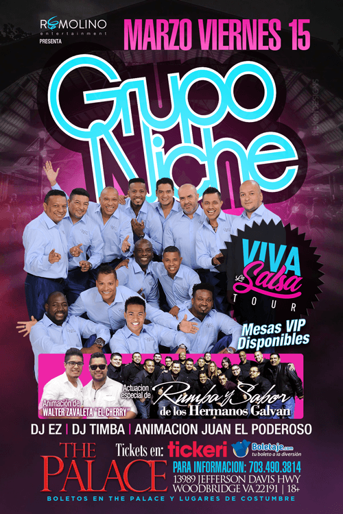 Event - Grupo Niche en concierto !! VIVA LA SALSA TOUR  2019 - Woodbridge, Virginia - March 15, 2019 | concert tickets