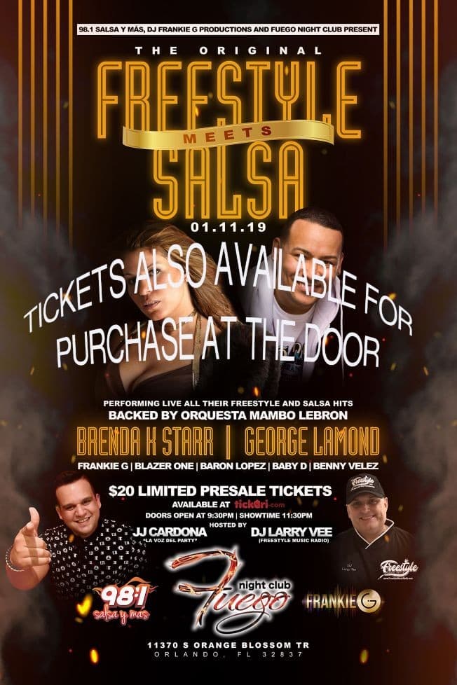 Event - Freestyle Meets Salsa Featuring Brenda K. Starr & George Lamond - Orlando, Florida - January 11, 2019 | concert tickets
