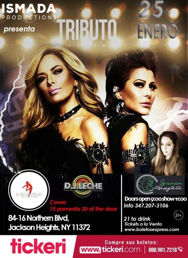 Event - Tributo a Alejandra Guzman Y Gloria Trevi,NY - jackson heights, New York - 25 de enero de 2019 | concert tickets