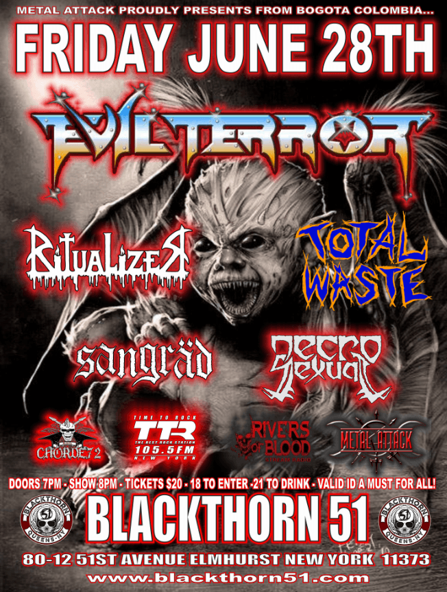 Event - EVILTERROR Live in NYC - elmhurst, New York - June 28, 2019 | concert tickets