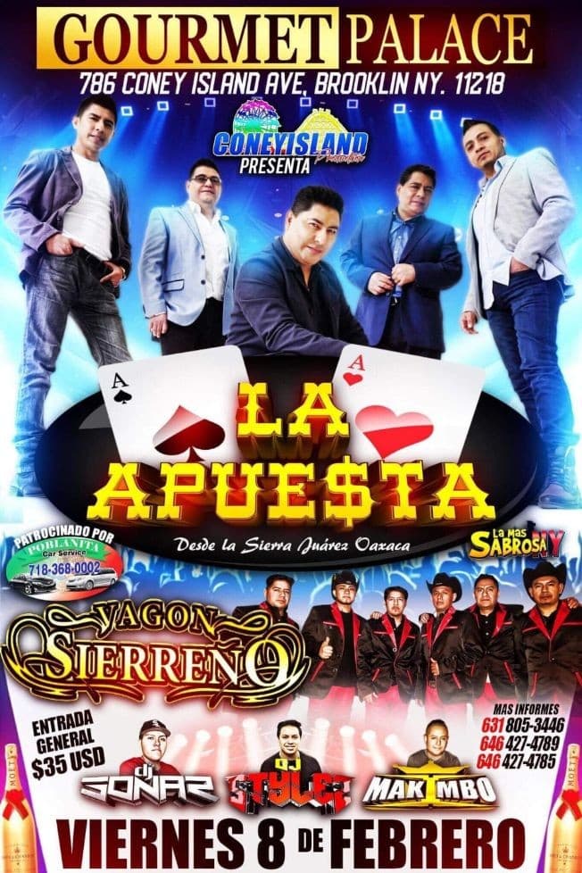 Event - La Apuesta & Vagon Sierreño en Brooklyn,NY - Brooklyn, New York - February 8, 2019 | concert tickets