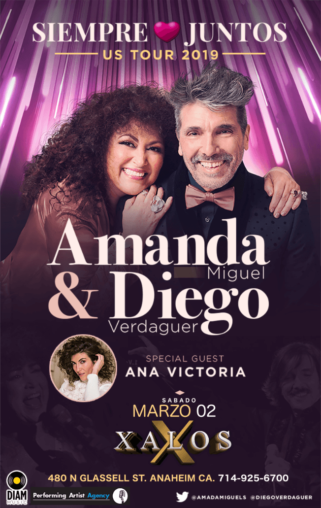 Event - Amanda Miguel y Diego Verdaguer - Anaheim, California - 2 de marzo de 2019 | concert tickets