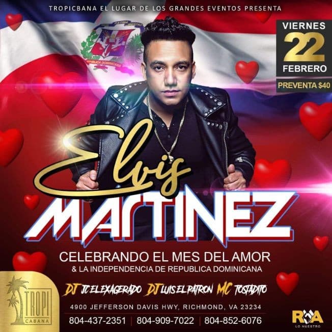 Event - Elvis Martinez en Richmond,VA - Richmond, Virginia - February 22, 2019 | concert tickets