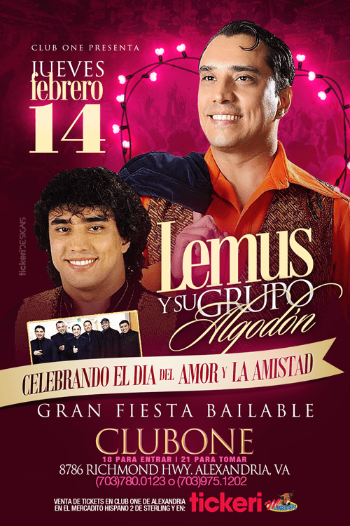 Event - Lemus & Su Grupo Algodon en Alexandria,VA - Alexandria, Virginia - February 14, 2019 | concert tickets