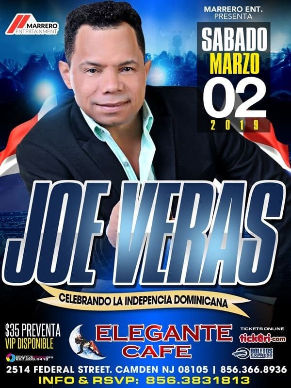 Event - Joe Veras en Camden,NJ - Camden, New Jersey - March 2, 2019 | concert tickets