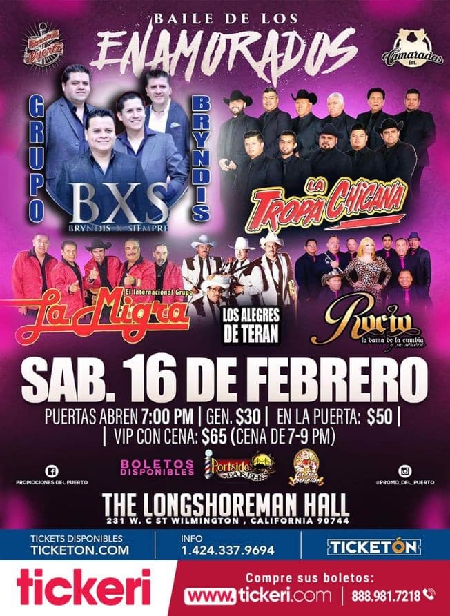 Event - Grupo Bryndis, La Tropa Chicana, La Migra y mas en Wilmington CA - Wilmington, California - February 16, 2019 | concert tickets