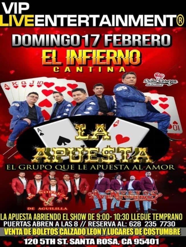 Event - La Apuesta en Santa Rosa,CA - Santa Rosa, California - February 17, 2019 | concert tickets