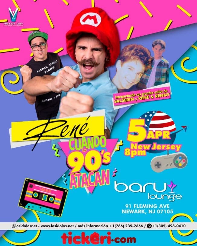 Event - RENE Y CUANDO LOS 90 ATACAN  (y Lo Mejor de Salserin) - Newark, New Jersey - April 5, 2019 | concert tickets